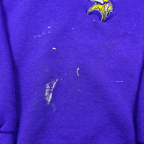 VTG Minnesota Vikings Sweatshirt NFL Football Crewneck Pullover XL Purple READ - Picture 3 of 12